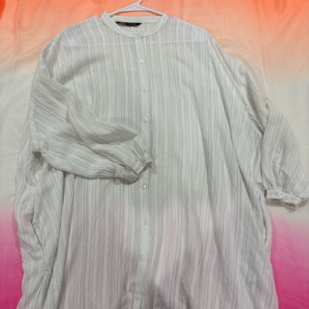 Zara Cream Striped Blouse
